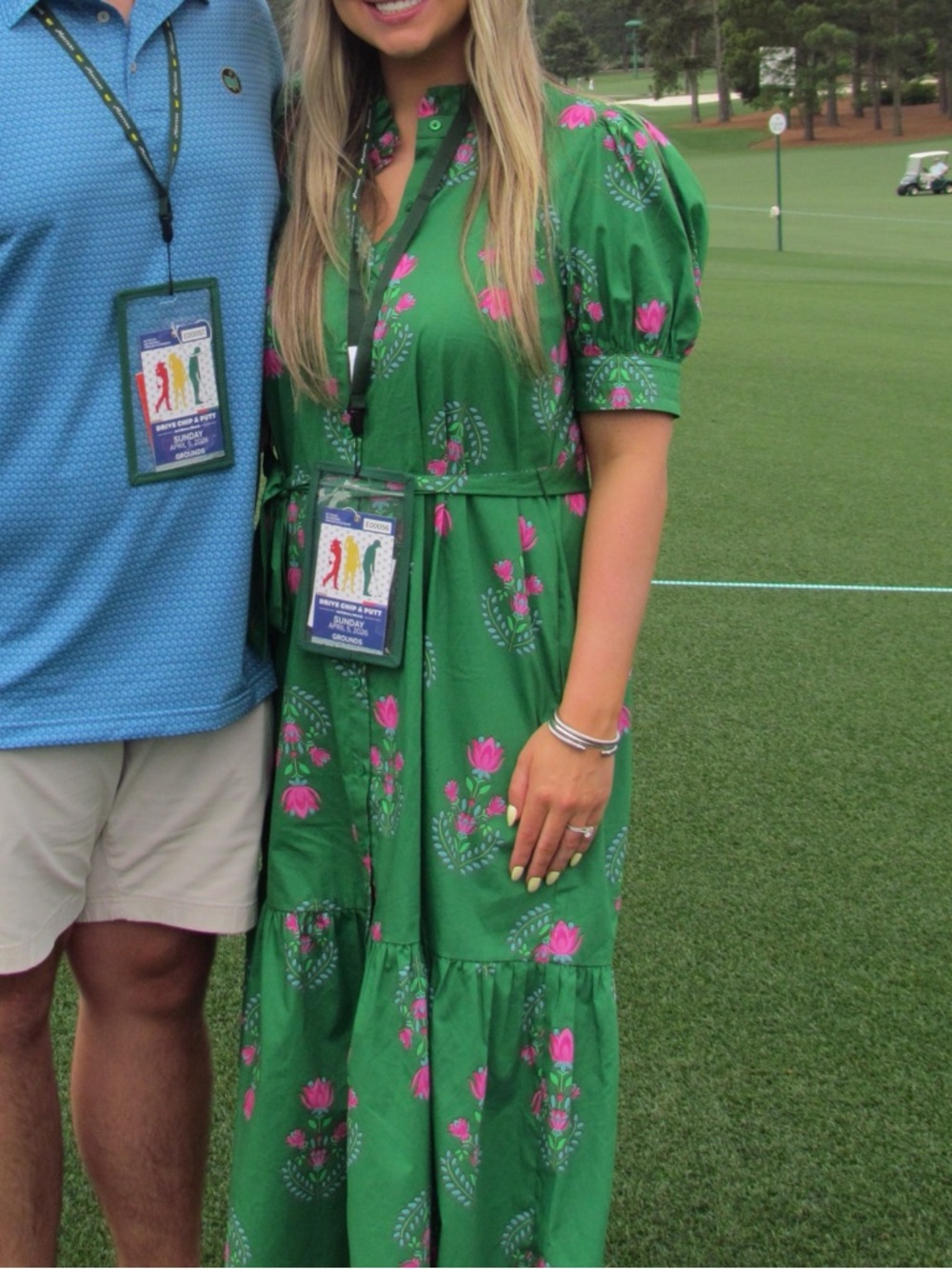 Red Dress Boutique Green Maxi Dress with Pink Floral Print